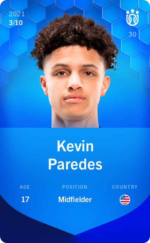 Sorare - Sorare Official - Kevin  Paredes 2021-22 • Super Rare 3/10 - NFT # 78699385196706769079997473404177813738369789540590831940041840190872029689418