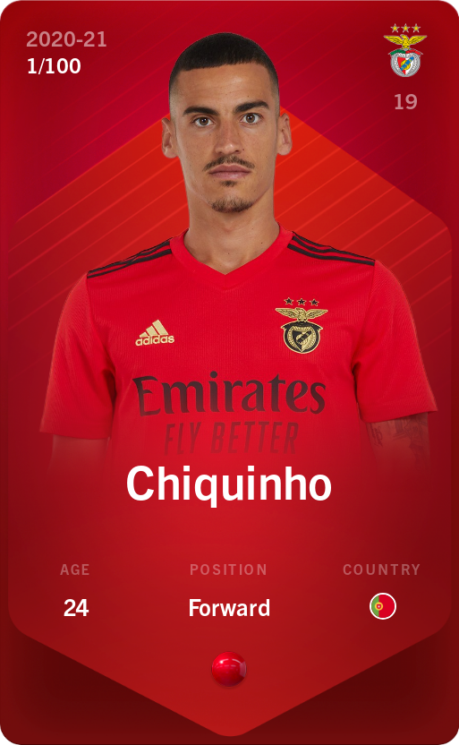 Sorare - Sorare Official - Chiquinho 2020-21 • Rare 1/100 - NFT # 41517267221885857296919469997378409790183084826847891787463552042540405912605