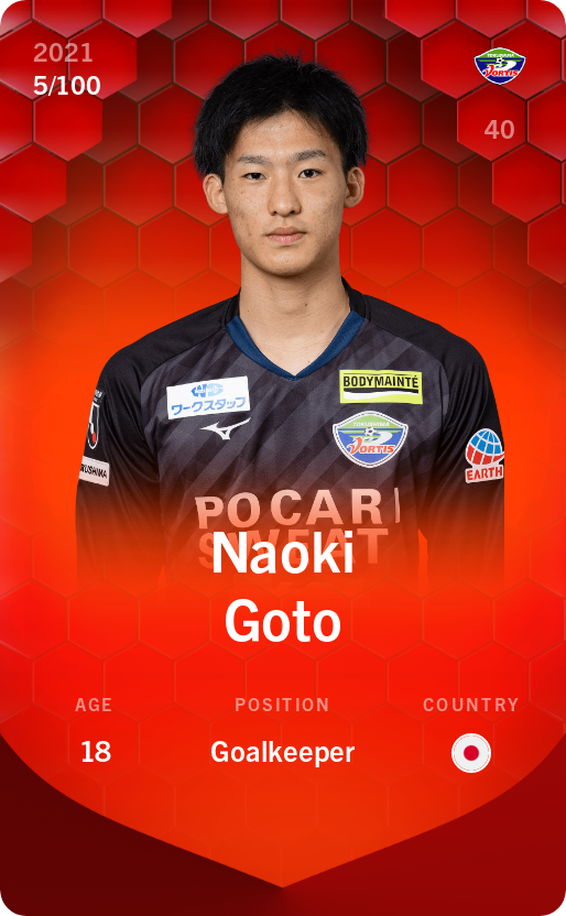 Sorare - Sorare Official - Naoki Goto 2021-22 • Rare 5/100 - NFT # 78353152099524403523167591326745727005058026259250658174341787269657811319821