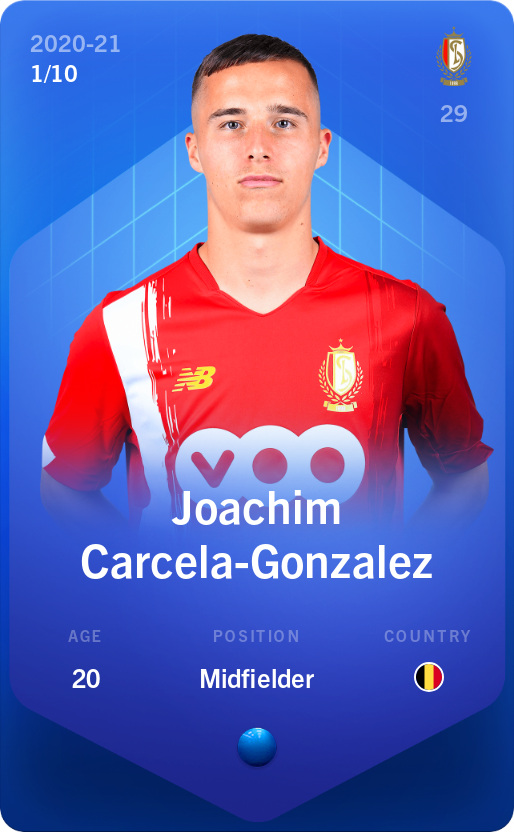 Sorare - Sorare Official - Joachim Carcela-Gonzalez 2020-21 • Super Rare 1/10 - NFT # 53324413152527101344703412282544465393639906533899346826566152860933764180257