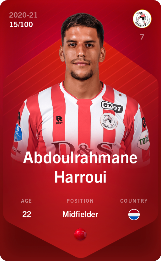 Sorare - Sorare Official - Abdoulrahmane Harroui 2020-21 • Rare 15/100 - NFT # 97473685601928080640739140372544212184816769049703613860662835286715950426111