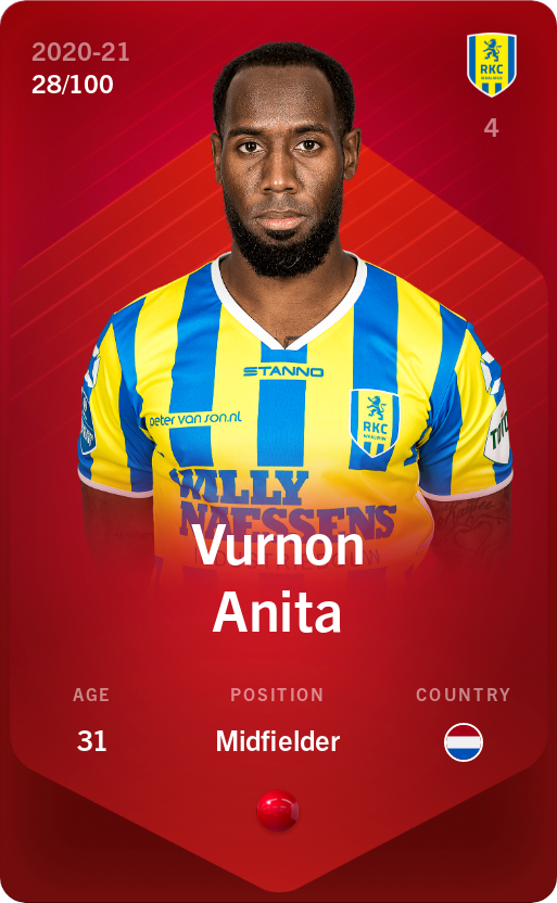 Sorare - Sorare Official - Vurnon Anita 2020-21 • Rare 28/100 - NFT # 85540234778117296913974528968153952971111145626887689546572101735566226528149