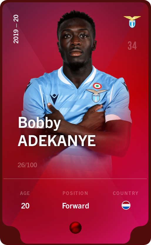Sorare - Sorare Official - Bobby Adekanye 2019-20 • Rare 26/100 - NFT # 19183142423676733026036682524999049486806846269676176160255103281529731162369