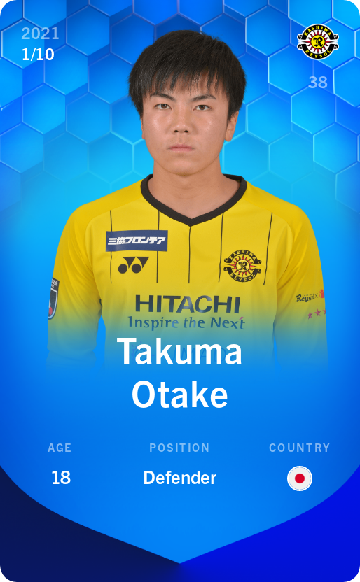 Sorare - Sorare Official - Takuma Otake 2021-22 • Super Rare 1/10 - NFT # 91296790057956516619087813332513524590982365290251717834835897685023831500275