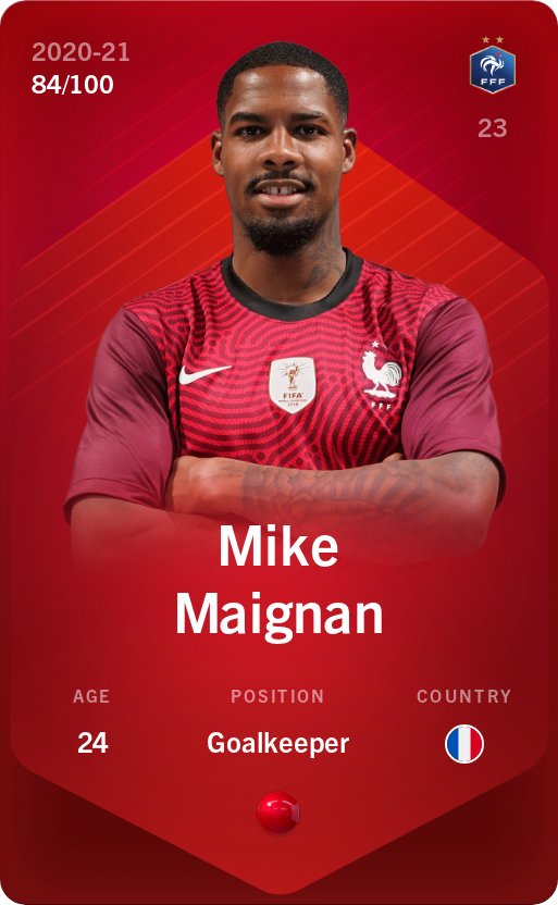 Sorare - Sorare Official - Mike Maignan 2020-21 • Rare 84/100 - NFT # 12860531960286923222038943265001739713293517970252161204164600571061623744958