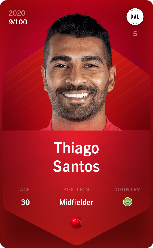 Sorare - Sorare Official - Thiago Santos 2020-21 • Rare 9/100 - NFT # 72357245236484574046545359290297838590330816109219955400893197105361377790416
