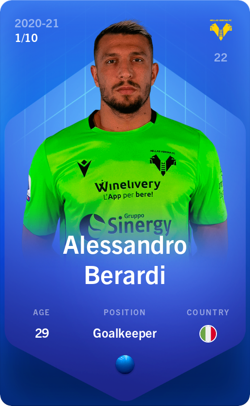 Sorare - Sorare Official - Alessandro Berardi 2020-21 • Super Rare 1/10 - NFT # 33771167978654230590542213478833340745261426437402193515249557241775914815776