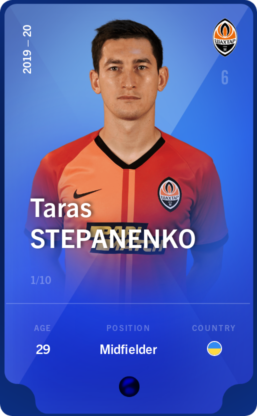 Sorare - Sorare Official - Taras Stepanenko 2019-20 • Super Rare 1/10 - NFT # 22195903801005173118095502330866716405647532153144866233284955447299161985345