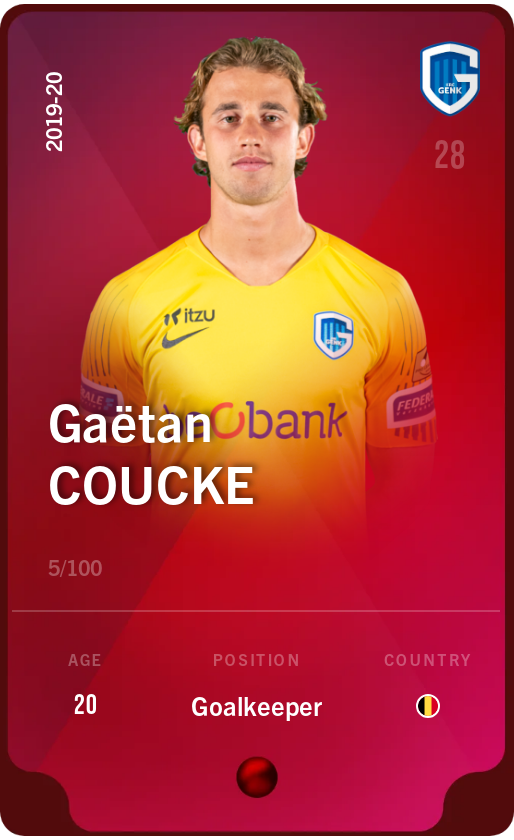 Sorare - Sorare Official - Gaëtan Coucke 2019-20 • Rare 5/100 - NFT # 33021826668827488751866186276194142749664346995931011791656534023677089585926