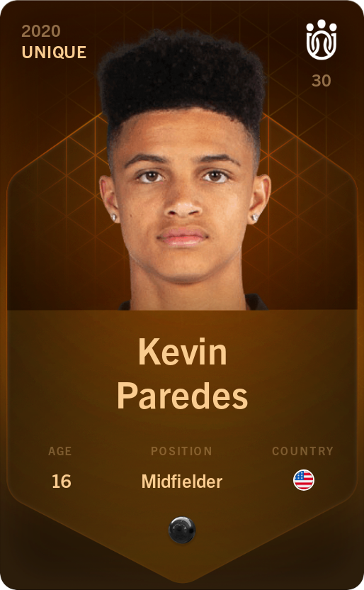 Sorare - Sorare Official - Kevin  Paredes 2020-21 • Unique - NFT # 76265128965034874440360435667566960481070542669765103447786695757025940184560