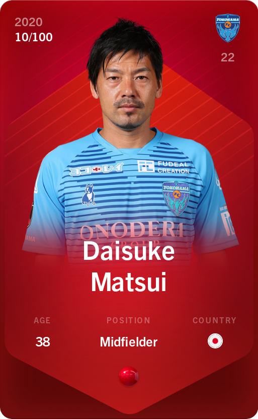 Sorare - Sorare Official - Daisuke Matsui 2020-21 • Rare 10/100 - NFT # 23606876887921848483651438235425838261023432048422826011849541924077117614471