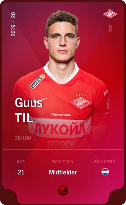 Sorare - Sorare Official - Guus Til 2019-20 • Rare 38/100 - NFT # 12433974645770109910887660890065875786164132475388299982669234082425366295352