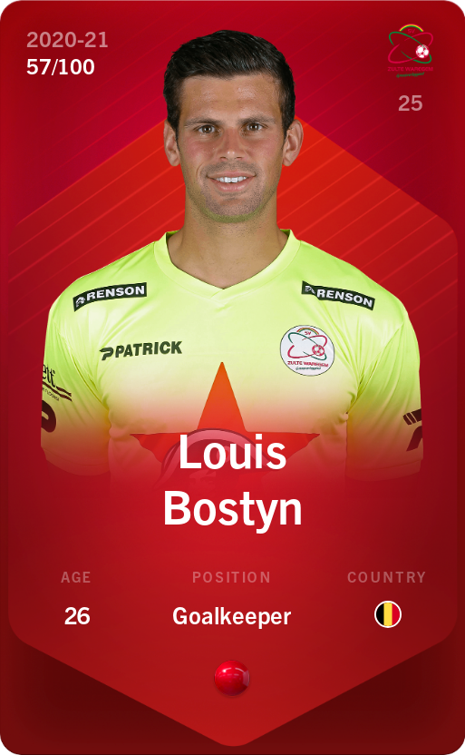 Sorare - Sorare Official - Louis Bostyn 2020-21 • Rare 57/100 - NFT # 34303770206984206238532994354013849959230088541337918970883594735039756647770