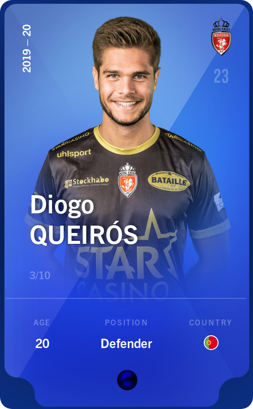 Sorare - Sorare Official - Diogo Queirós 2019-20 • Super Rare 3/10 - NFT # 94908130806671594073135038028732973567452241135376479939302009059133297163650