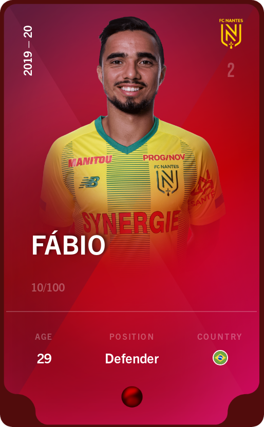 Sorare - Sorare Official - Fábio 2019-20 • Rare 10/100 - NFT # 21873739853500318009899849590141148538915165244041944490949452898057007919212