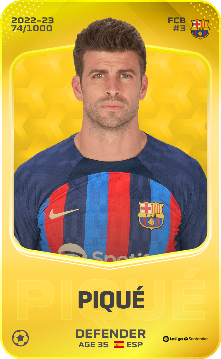 Sorare - Sorare Official - Piqué 2022-23 • Limited 74/1000 - NFT # 66038546204471331664904483367130321595766751142485196428388302970350489175686