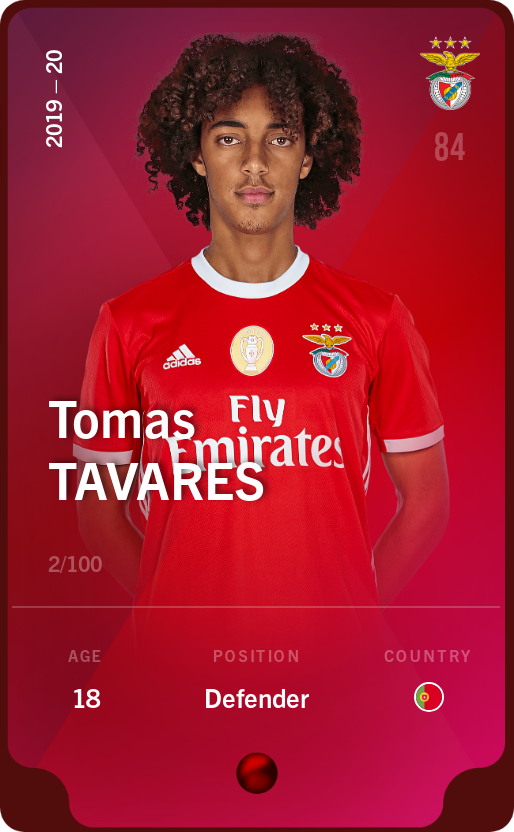 Sorare - Sorare Official - Tomas Tavares 2019-20 • Rare 2/100 - NFT # 104504119179337181475238377198678315117739950805963703332112912953990794249196
