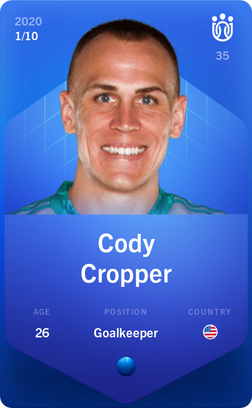 Sorare - Sorare Official - Cody Cropper 2020-21 • Super Rare 1/10 - NFT # 86353581859080598566147862187656942655927360053260206931984098089488936030545