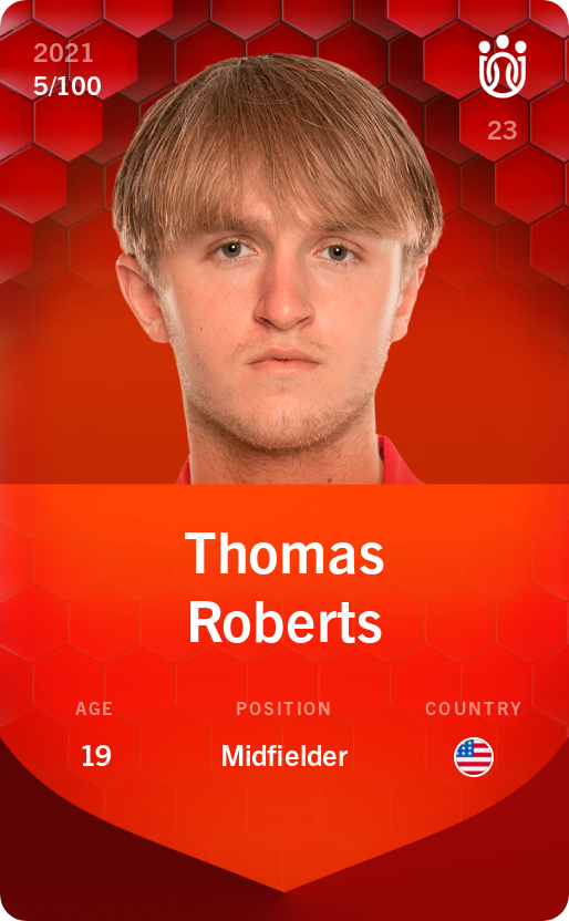 Sorare - Sorare Official - Thomas Roberts 2021-22 • Rare 5/100 - NFT # 27271768148450045962181900942547320895796551711911145975808136210481465877396