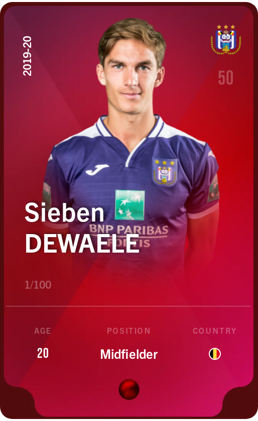 Sorare - Sorare Official - Sieben Dewaele 2019-20 • Rare 1/100 - NFT # 94196061818195550501550440052561272860373141699756983640260192111977506668560