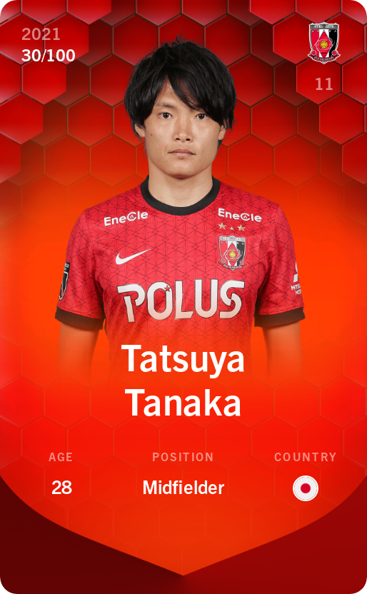 Sorare - Sorare Official - Tatsuya Tanaka 2021-22 • Rare 30/100 - NFT # 19870262111654248113503570661581592674448160585521163920284797379106710969814