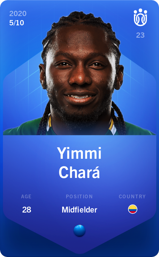 Sorare - Sorare Official - Yimmi Chará 2020-21 • Super Rare 5/10 - NFT # 50609856672737200626439980619046201303506331447638056836402846361326724776717