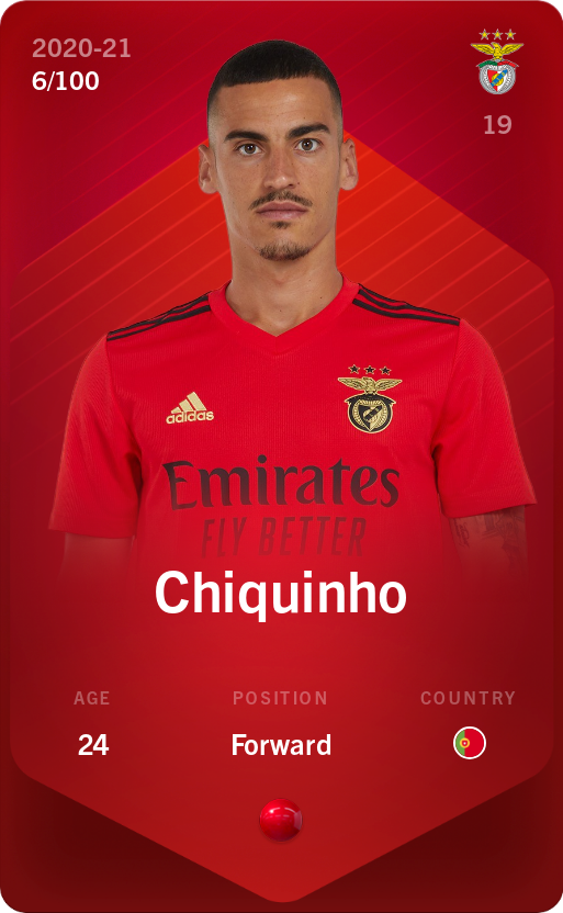 Sorare - Sorare Official - Chiquinho 2020-21 • Rare 6/100 - NFT # 30778676376845779706450027980430134393232384785706566625331457167158456276317