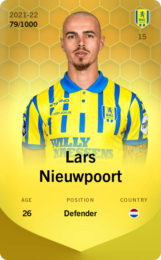 Sorare - Sorare Official - Lars Nieuwpoort 2021-22 • Limited 79/1000 - NFT # 59479848766906488156481127328668949840509551967867346580627167831300788839617