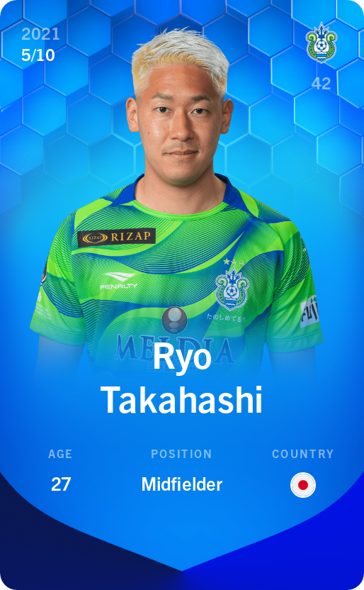 Sorare - Sorare Official - Ryo Takahashi 2021-22 • Super Rare 5/10 - NFT # 62906818768119054355856032777160351076172927273325585054865943150469904014223