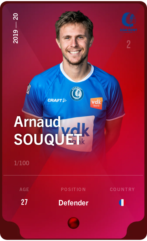 Sorare - Sorare Official - Arnaud Souquet 2019-20 • Rare 1/100 - NFT # 92479170576651012495175843040060702145118030699216148668854871321158269286355