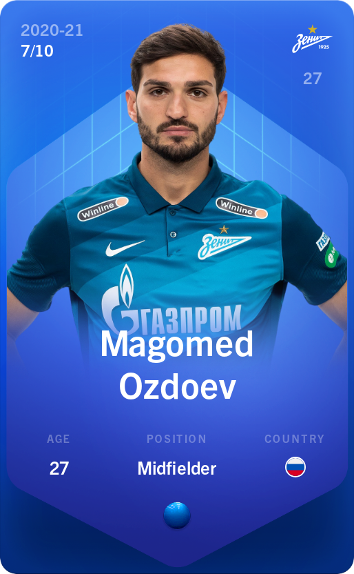 Sorare - Sorare Official - Magomed Ozdoev 2020-21 • Super Rare 7/10 - NFT # 23135111675657941731176374407193656113355449202103799185864158471807352820305