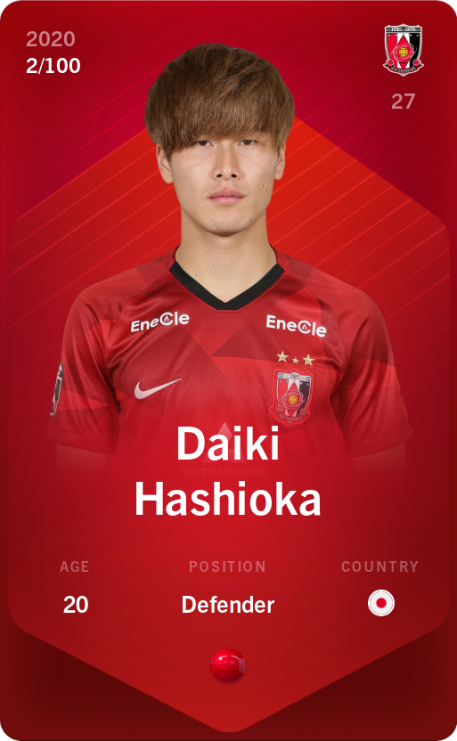 Sorare - Sorare Official - Daiki Hashioka 2020-21 • Rare 2/100 - NFT # 72973554827414107487183286867688714667152925944431998488730271799889065570189