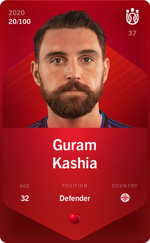 Sorare - Sorare Official - Guram Kashia 2020-21 • Rare 20/100 - NFT # 52413491095504362489102019823007898444067815585530815975780248113931874877032