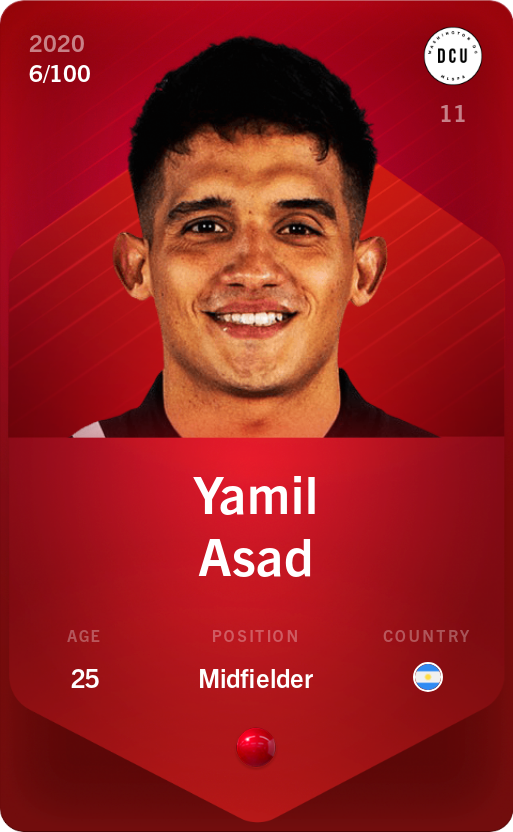Sorare - Sorare Official - Yamil Asad 2020-21 • Rare 6/100 - NFT # 19396863326263064062417158483027265071676059849152602700585096546712094970647