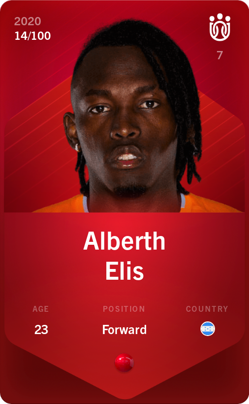 Sorare - Sorare Official - Alberth Elis 2020-21 • Rare 14/100 - NFT # 84898096362201165703523300910339837850422241035798034855409625170436496362435