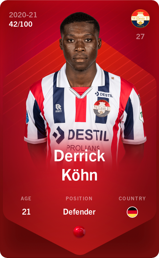 Sorare - Sorare Official - Derrick Köhn 2020-21 • Rare 42/100 - NFT # 66326337934818716306762479565578340988466083655768003773957496121125929005278