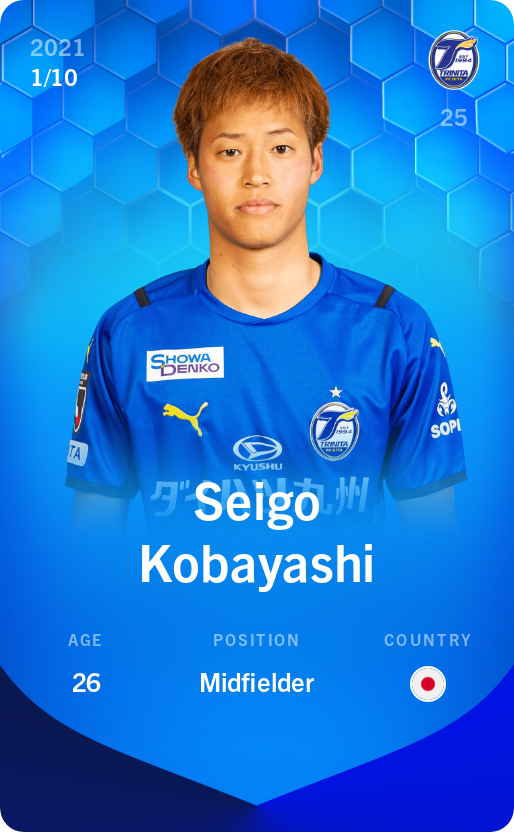 Sorare - Sorare Official - Seigo Kobayashi 2021-22 • Super Rare 1/10 - NFT # 64944142848360858862247622936012805402551608919682392724588007170975203457729