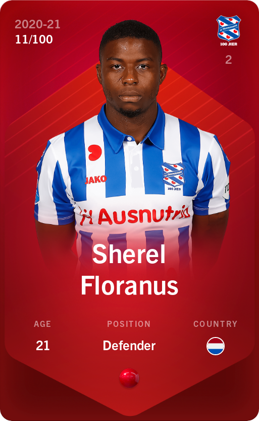Sorare - Sorare Official - Sherel Floranus 2020-21 • Rare 11/100 - NFT # 51047295178394835612772107211827524257053221935813192797343151381669114751575