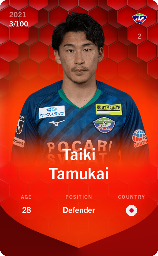 Sorare - Sorare Official - Taiki Tamukai 2021-22 • Rare 3/100 - NFT # 49840802744241162516632013181759088604917671564020397918016143079891337470427