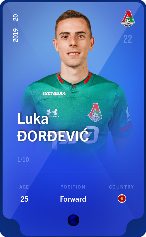 Sorare - Sorare Official - Luka Đorđević 2019-20 • Super Rare 1/10 - NFT # 107842071895345696831219591454487968135963343693139575649037818925721531342686