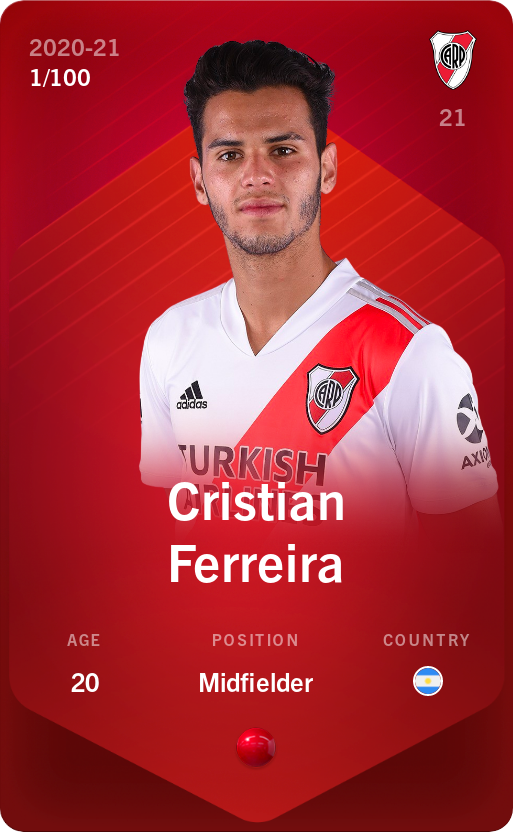 Sorare - Sorare Official - Cristian Ferreira 2020-21 • Rare 1/100 - NFT # 8042382301907400725726390576301791866015272726249571897683372588844727207979