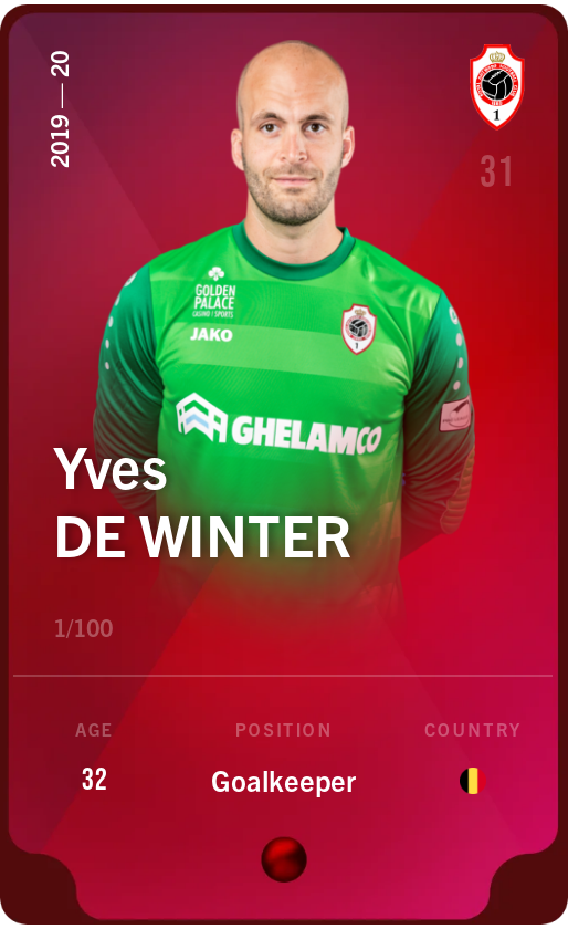 Sorare - Sorare Official - Yves De Winter 2019-20 • Rare 1/100 - NFT # 15957024200306271006565049931315652352379803735238218779626494430200827319565