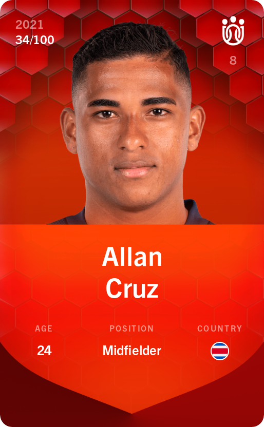 Sorare - Sorare Official - Allan Cruz 2021-22 • Rare 34/100 - NFT # 93602381832776117969535220879965539340087871351197096988491913863481948145218