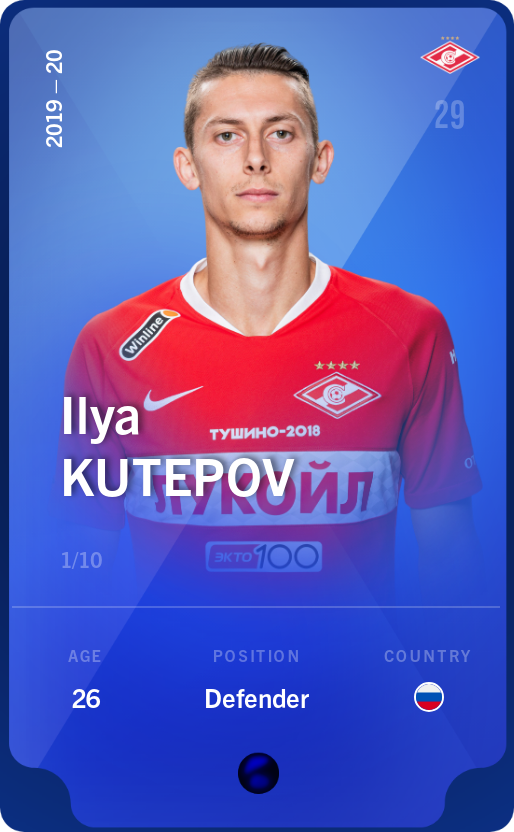 Sorare - Sorare Official - Ilya Kutepov 2019-20 • Super Rare 1/10 - NFT # 627819078899310040170523906635012996027275084688513284779087966415149161994