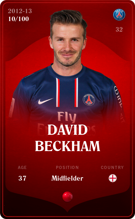 Sorare - Sorare Official - David Beckham 2012-13 • Rare 10/100 - NFT # 67965115467976108156882068105496078273754196494169550218980625012428278513963