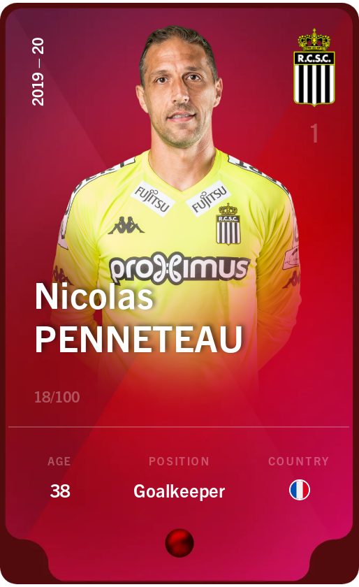 Sorare - Sorare Official - Nicolas Penneteau 2019-20 • Rare 18/100 - NFT # 17889247803816181736574835206075034649269522504233967041415363647475997690949