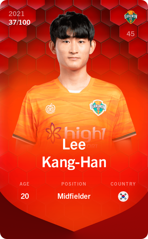 Sorare - Sorare Official - Lee Kang-Han 2021-22 • Rare 37/100 - NFT # 81639924020973826150624464555565481958148389215343167702658954047135634396581