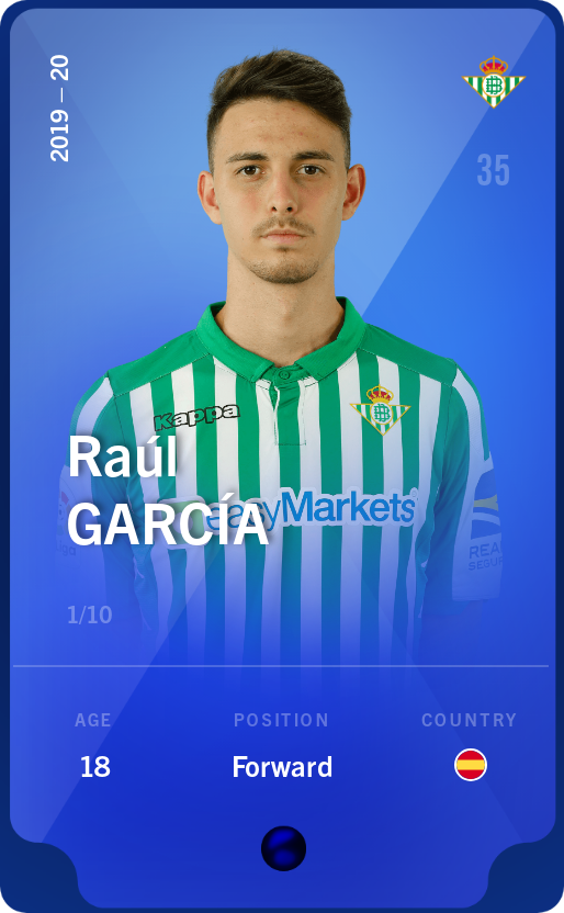 Sorare - Sorare Official - Raúl García 2019-20 • Super Rare 1/10 - NFT # 18283724764065196330631632428676393153012303073263686495466996822046143158084