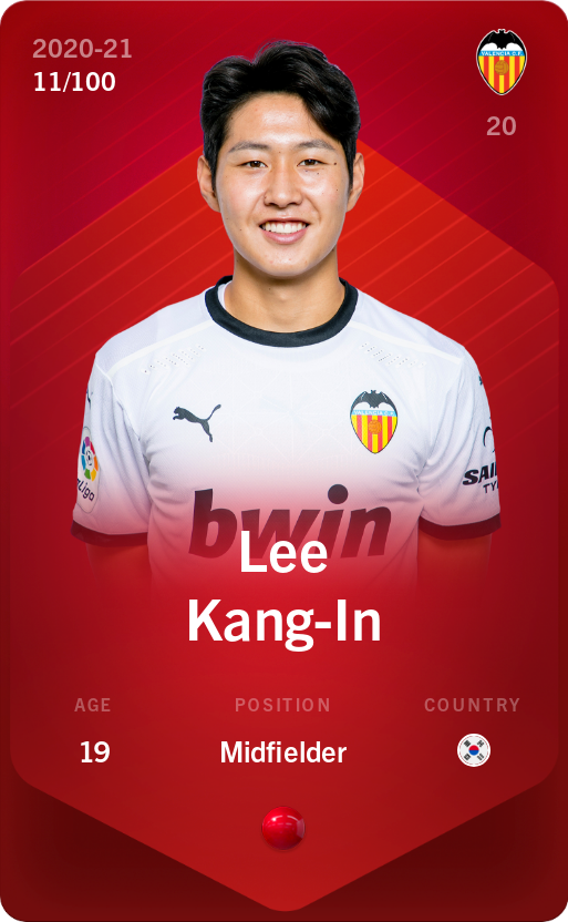 Sorare - Sorare Official - Lee Kang-In 2020-21 • Rare 11/100 - NFT # 50783633941856745233813558070350784462970759815837604463502668967606215061059