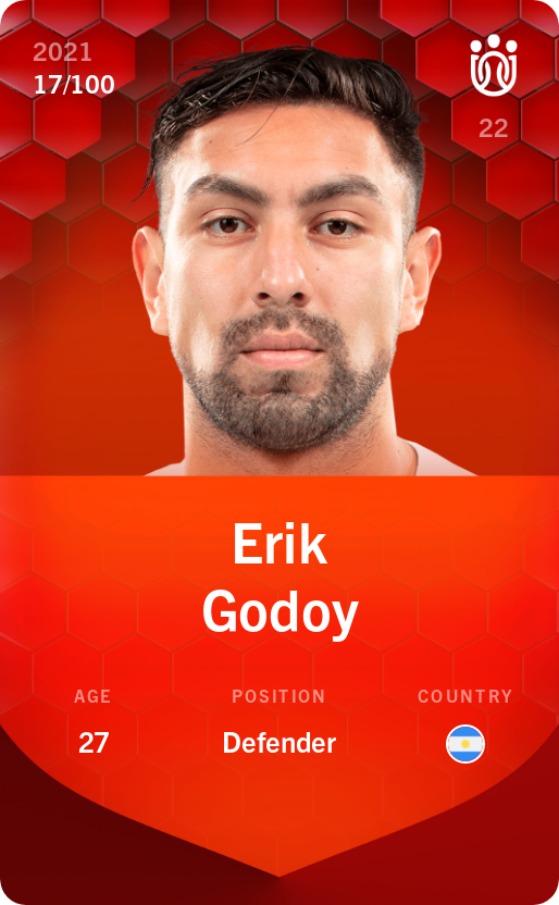 Sorare - Sorare Official - Erik Godoy 2021-22 • Rare 17/100 - NFT # 17392078653469841819660714030089377545389980343554034065036711901143526580222